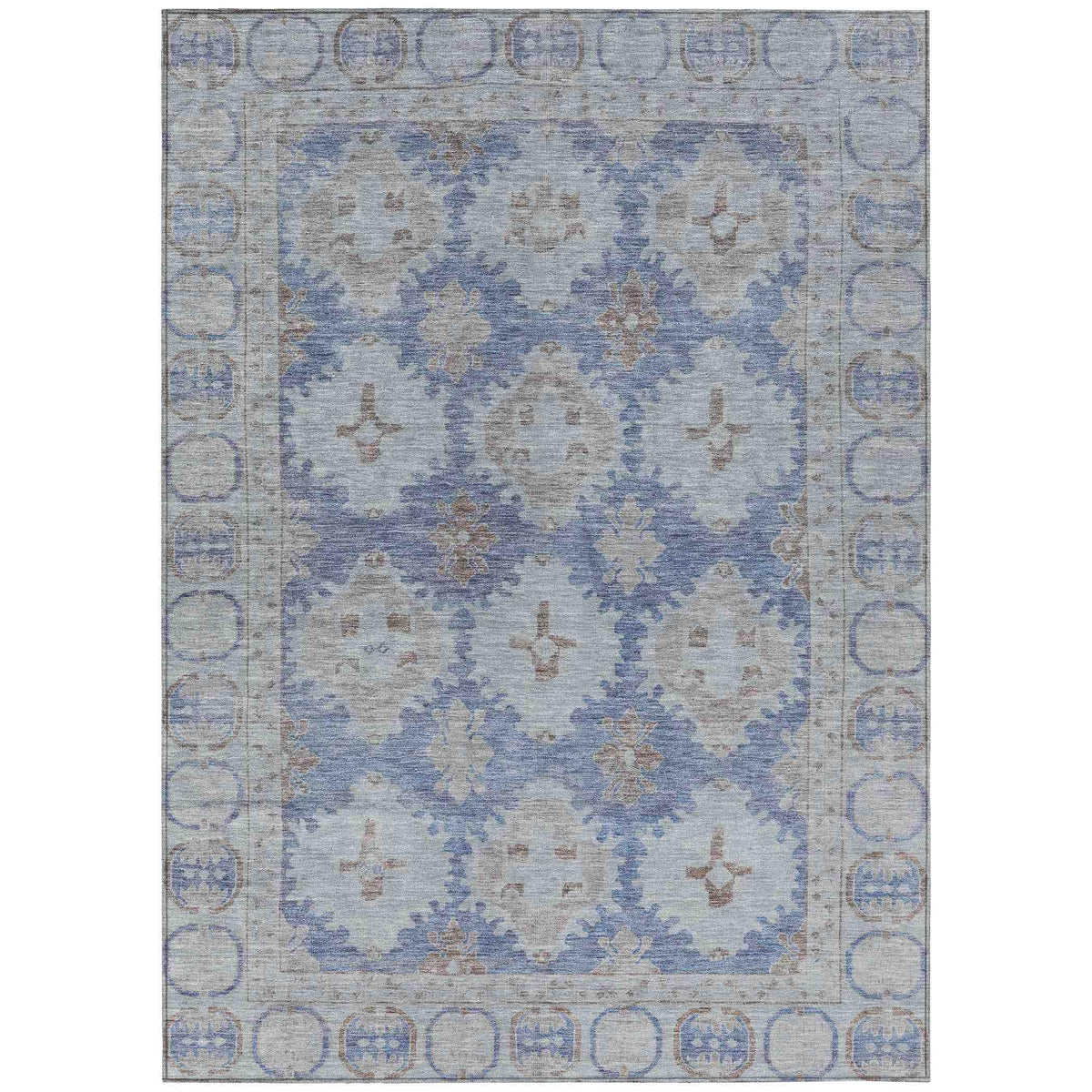 Jaelora Blue Washable Indoor-Outdoor Rug