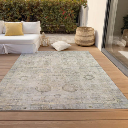 Laeanor Ivory Washable Indoor-Outdoor Rug -- ivory