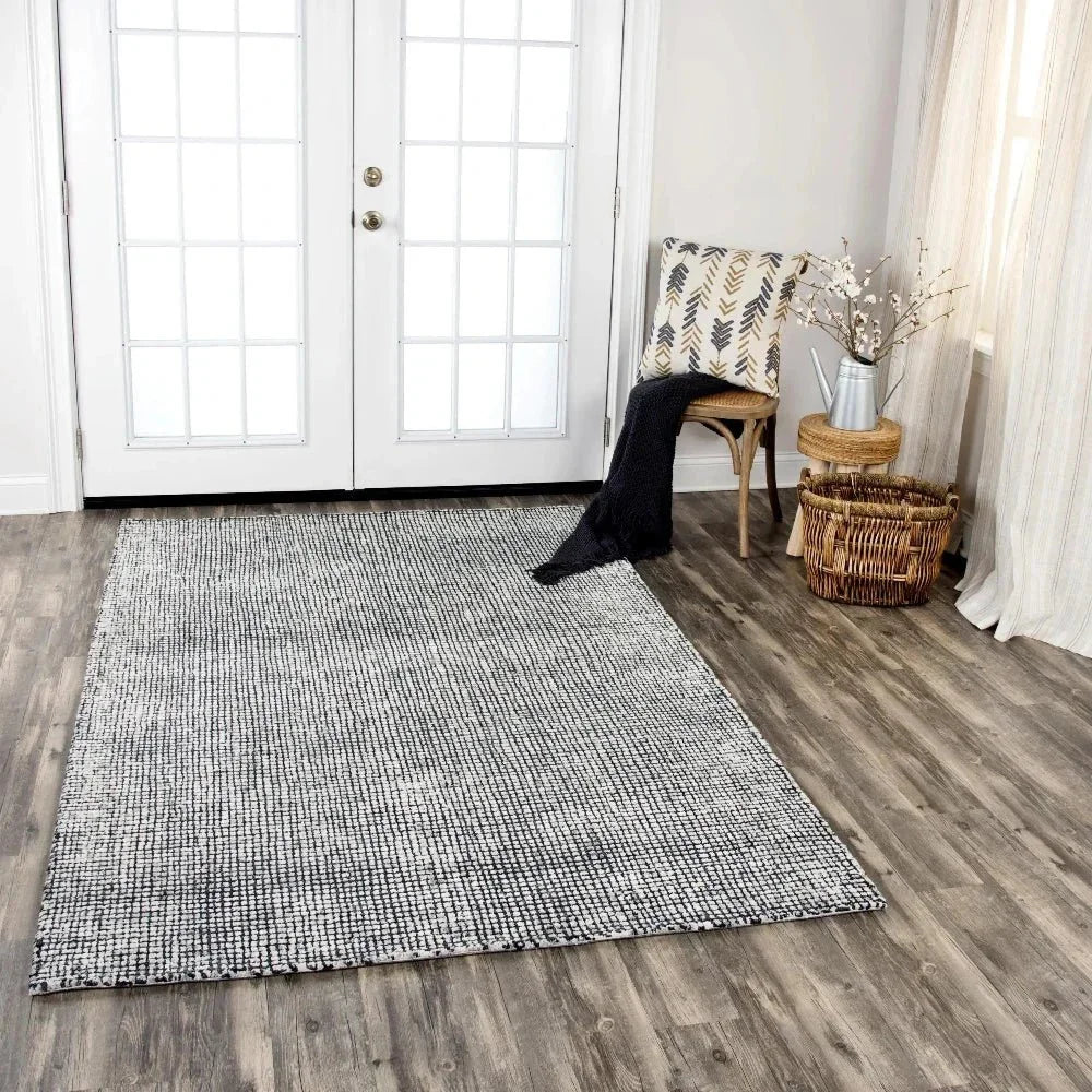 Dobl Tweed Black Large Area Rugs For Living Room -- black