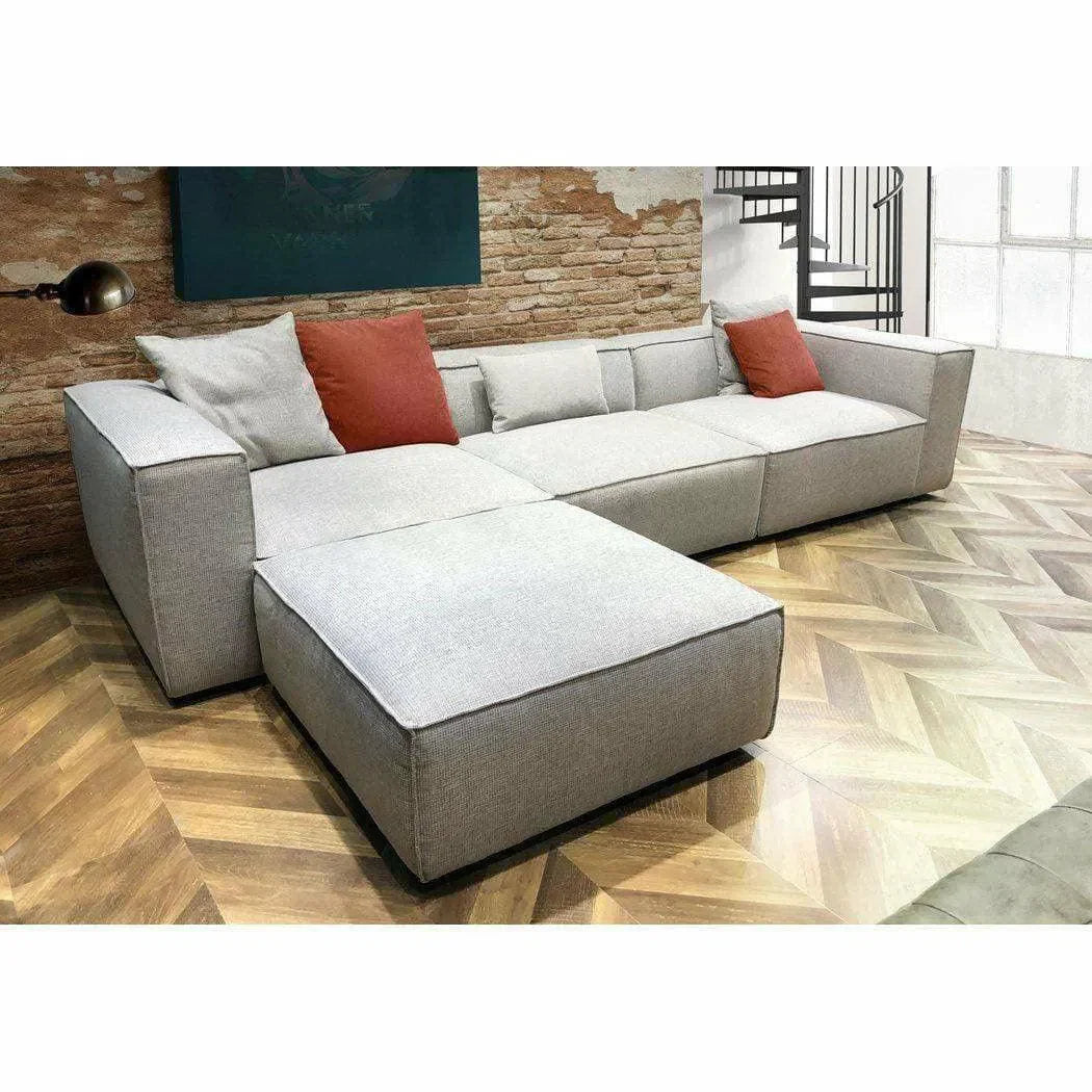 2 PC Set 94" Wide Grey-Beige Low Back Modular Sofa in Barley Modular Sofas Sideboards and Things  By Diamond Sofa