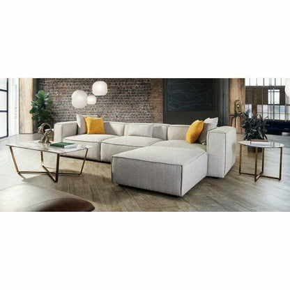 2 PC Set 94" Wide Grey-Beige Low Back Modular Sofa in Barley Modular Sofas Sideboards and Things  By Diamond Sofa