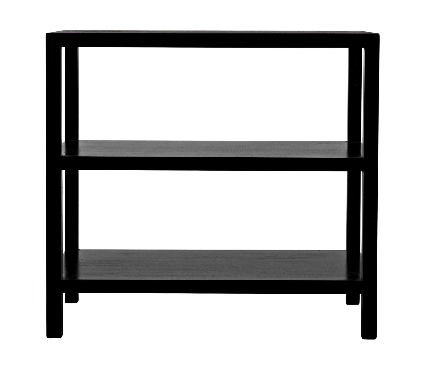 2 Shelf Wood Black Rectangle Side Table-Side Tables-Noir-Sideboards and Things