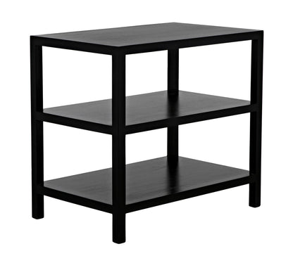 2 Shelf Wood Black Rectangle Side Table-Side Tables-Noir-Sideboards and Things