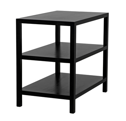 2 Shelf Wood Black Rectangle Side Table-Side Tables-Noir-Sideboards and Things