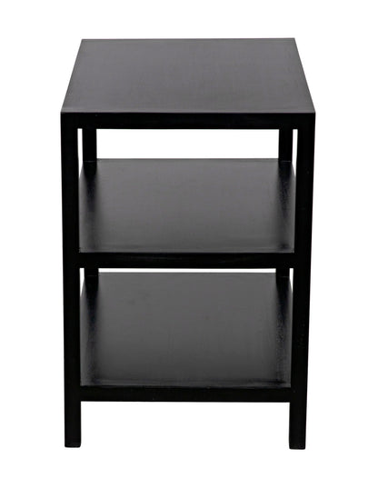 2 Shelf Wood Black Rectangle Side Table-Side Tables-Noir-Sideboards and Things