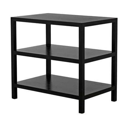 2 Shelf Wood Black Rectangle Side Table-Side Tables-Noir-Sideboards and Things