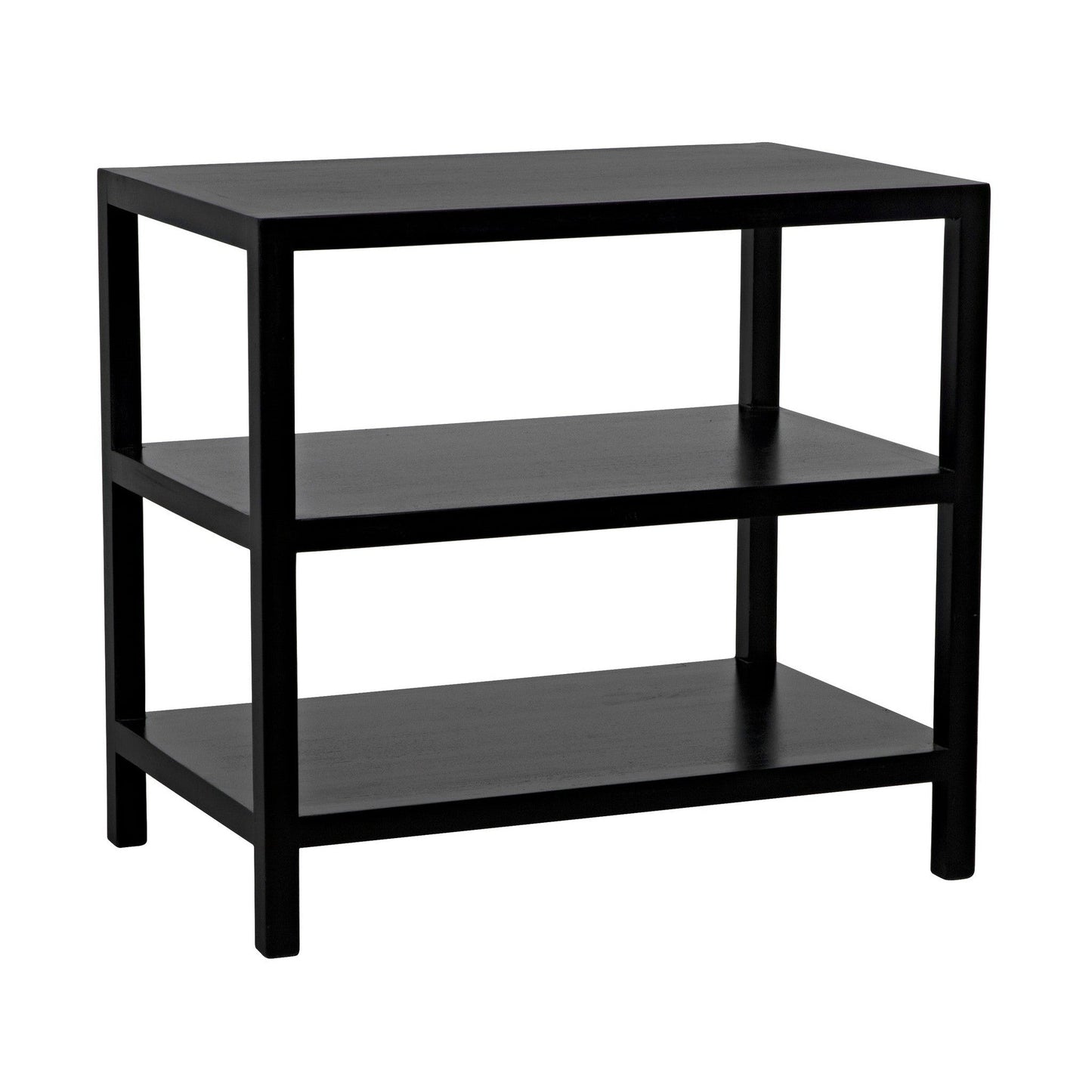 2 Shelf Wood Black Rectangle Side Table-Side Tables-Noir-Sideboards and Things