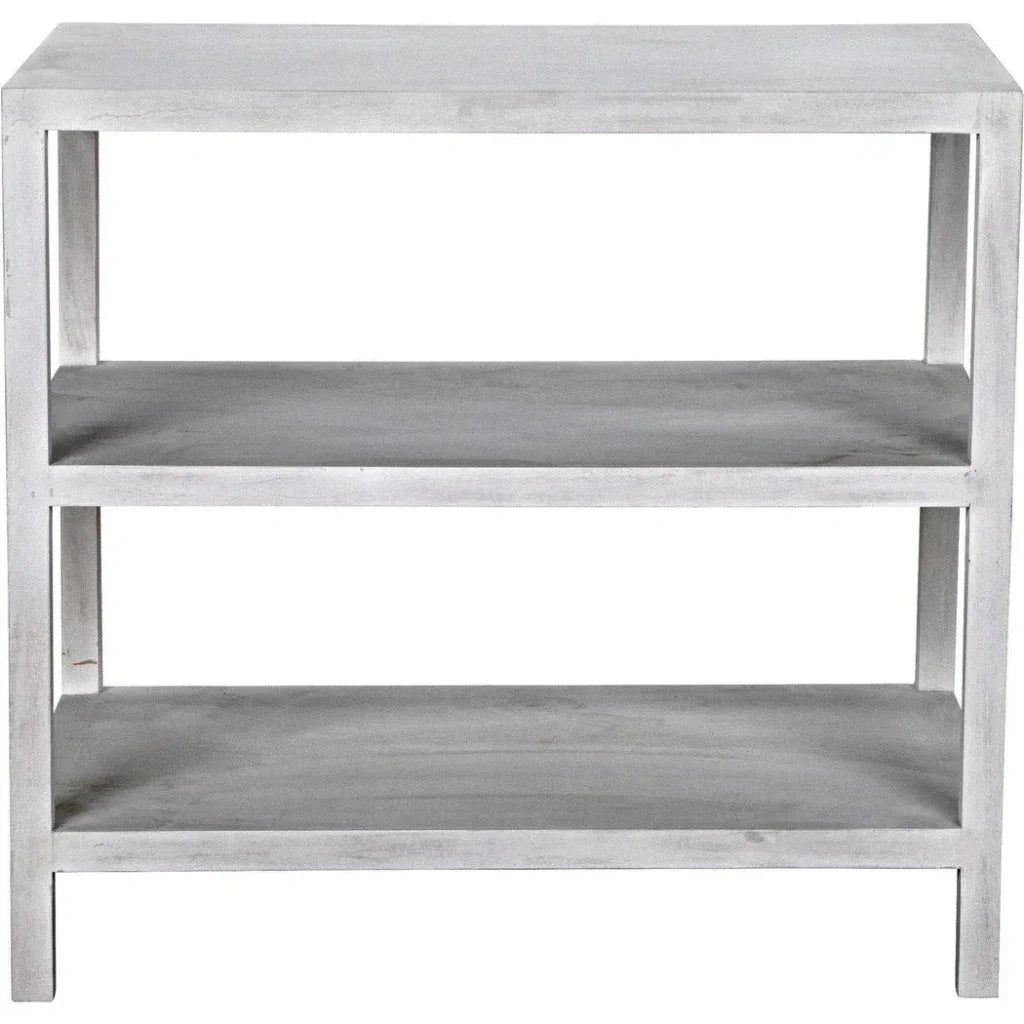 Noir Rectangular Two-Shelf Wood Side Table