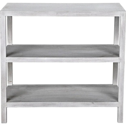 Noir Rectangular Two-Shelf Wood Side Table