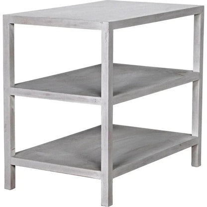 Noir Rectangular Two-Shelf Wood Side Table