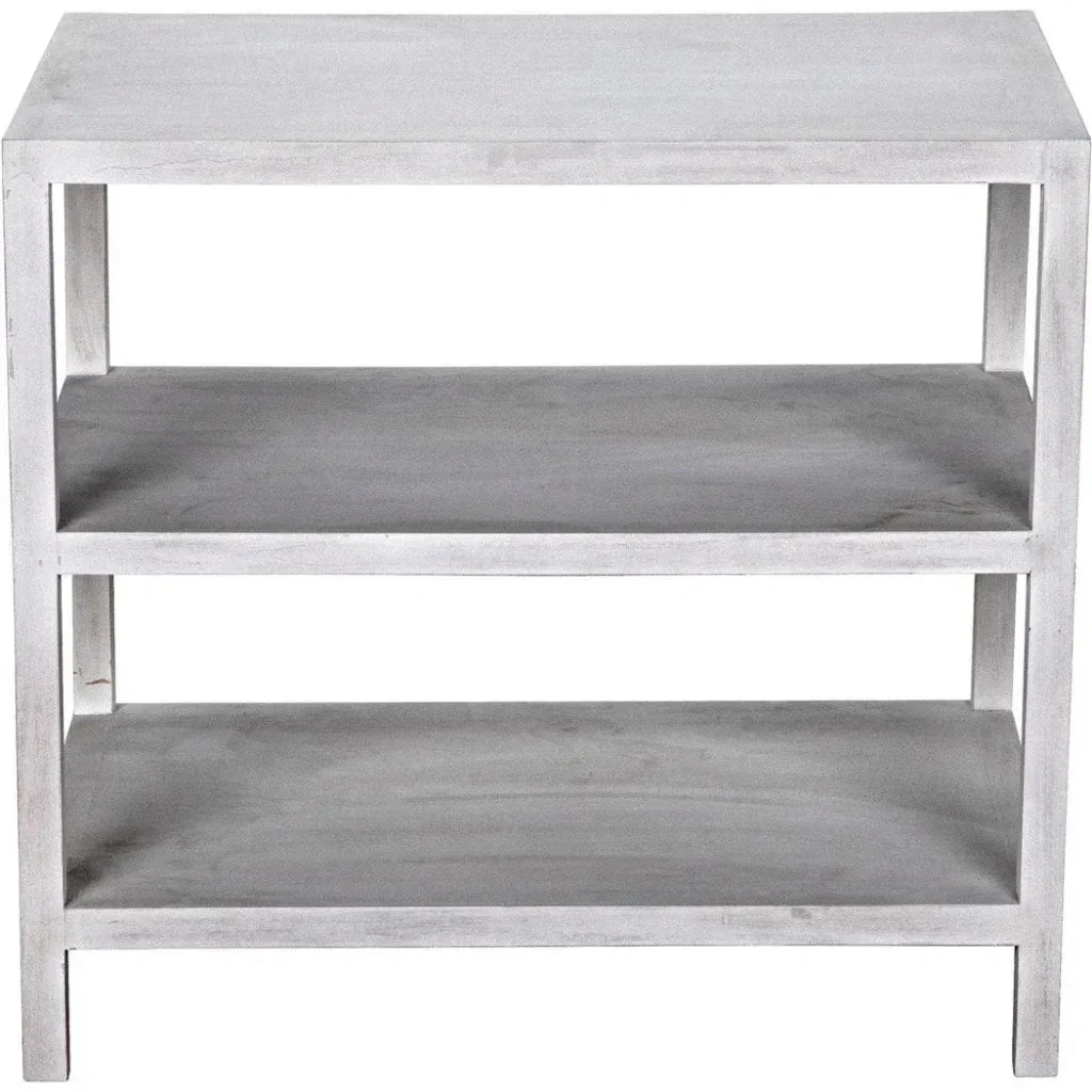 Noir Rectangular Two-Shelf Wood Side Table