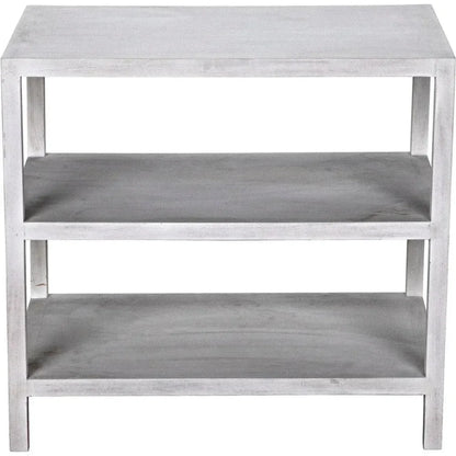 Noir Rectangular Two-Shelf Wood Side Table