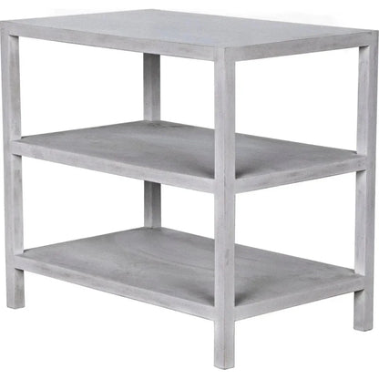 Noir Rectangular Two-Shelf Wood Side Table