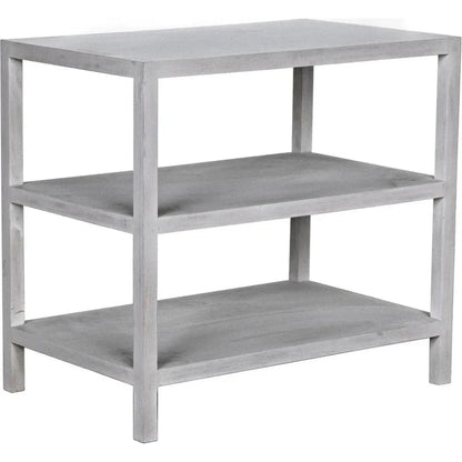Noir Rectangular Two-Shelf Wood Side Table