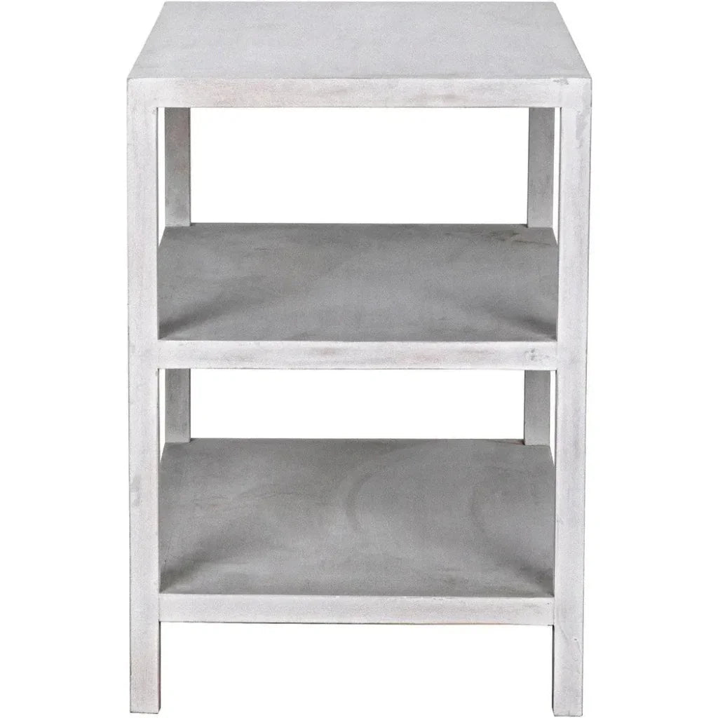 Noir Rectangular Two-Shelf Wood Side Table