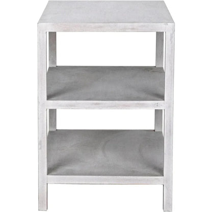 Noir Rectangular Two-Shelf Wood Side Table
