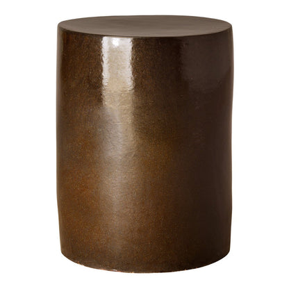 20 in. Cylinder Ceramic Outdoor Garden Stool-Outdoor Stools-Emissary-Mocha Pearl-Sideboards and Things