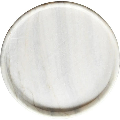 Noir White Round Marble Tray