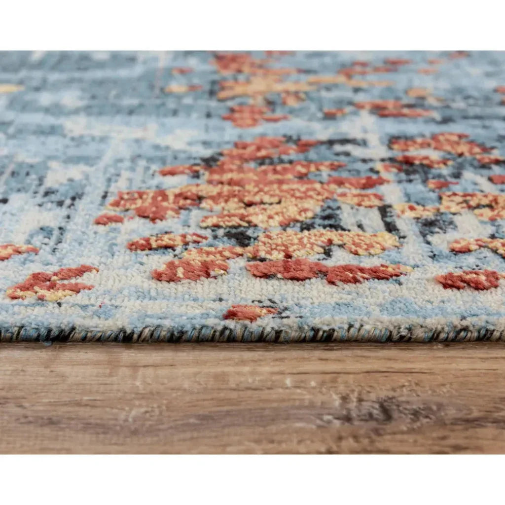 Devo Abstract Blue Large Area Rugs For Living Room - LOOMLAN - LOOMLAN - Area Rugs