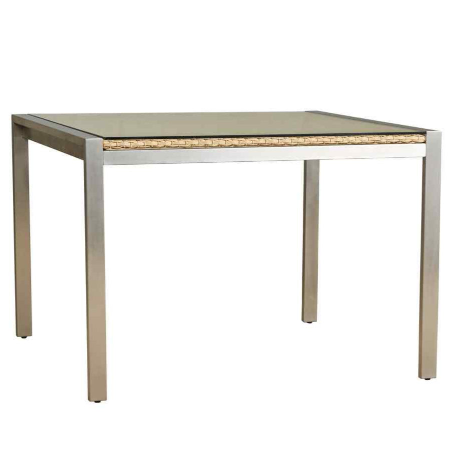 Elements Wicker Square Outdoor Dining Table-Outdoor Dining Tables-Lloyd Flanders-Sideboads And Things