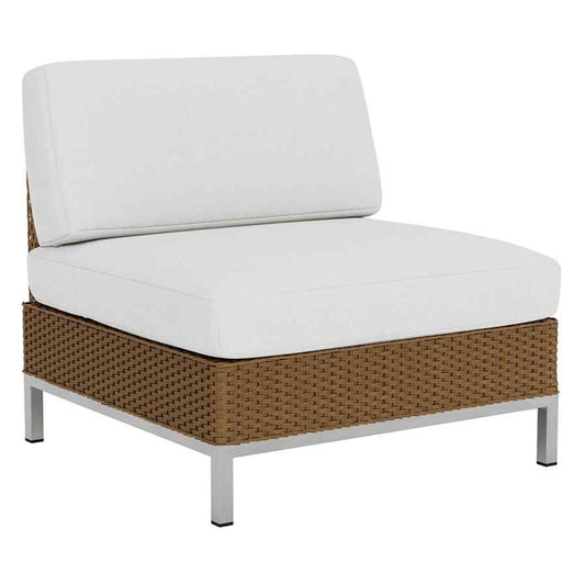 Elements Armless Outdoor Lounge Chair with Loom Back-Outdoor Lounge Chairs-Lloyd Flanders-Sideboads And Things