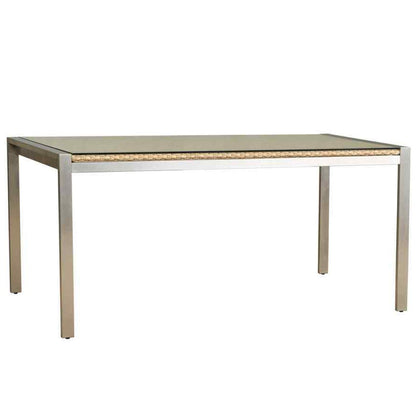 Elements Wicker Rectangular Outdoor Dining Table-Outdoor Dining Tables-Lloyd Flanders-Sideboads And Things