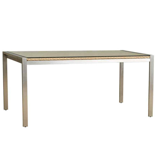 Elements Wicker Rectangular Outdoor Dining Table-Outdoor Dining Tables-Lloyd Flanders-Sideboads And Things