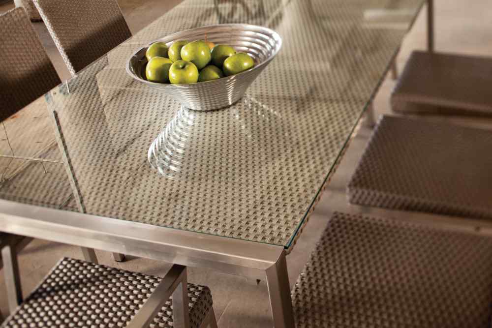 Elements Wicker Rectangular Outdoor Dining Table-Outdoor Dining Tables-Lloyd Flanders-Sideboads And Things