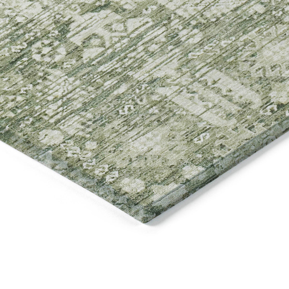 Laearis Green Washable Indoor-Outdoor Rug