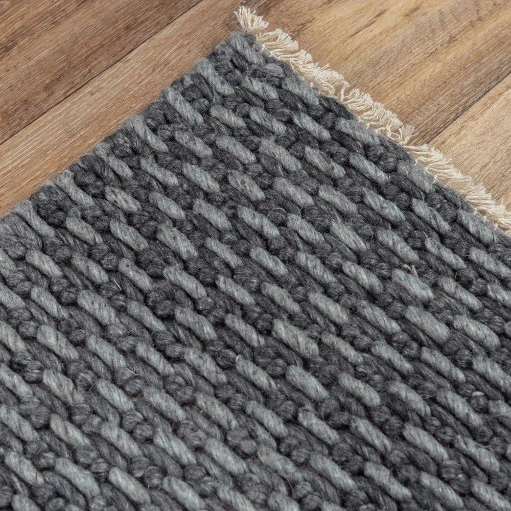 Cobi Basketweave Charcoal Area Rugs For Living Room -- charcoal
