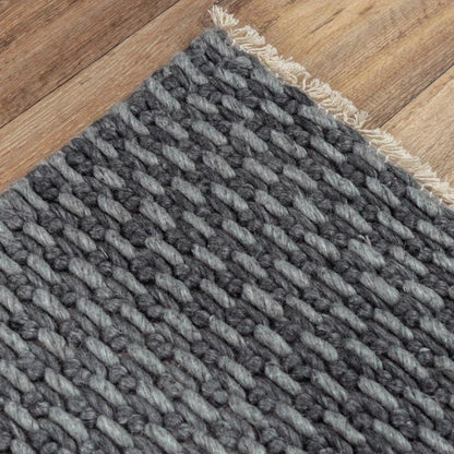 Cobi Basketweave Charcoal Area Rugs For Living Room -- charcoal
