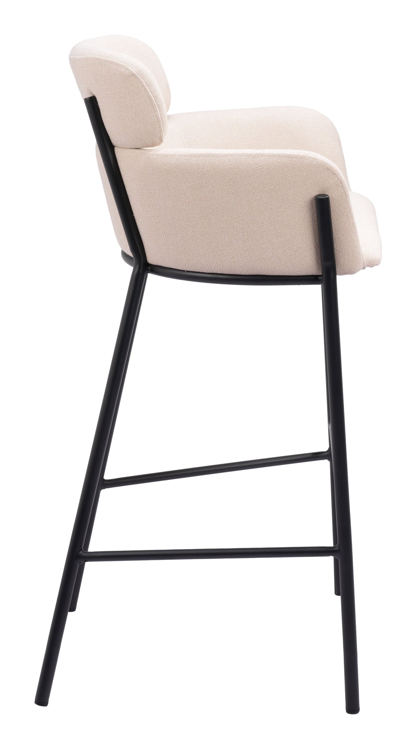 Bremor Steel Beige Barstool