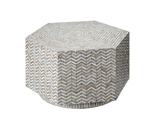 Brando Hexagon Coffee Table With Mother Of Pearl Finish