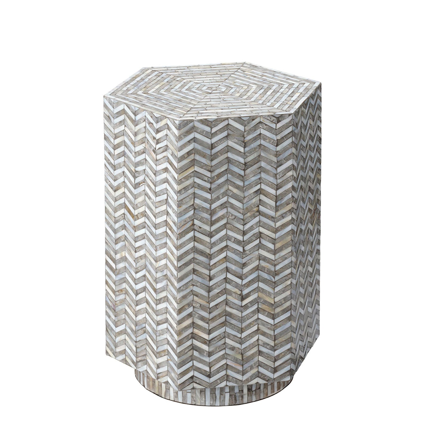 Brando Hexagon Side Table Elegant Mother of Pearl Design