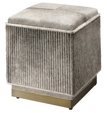 Easton Hide Ottoman Grey Elegant And Comfortable Furniture