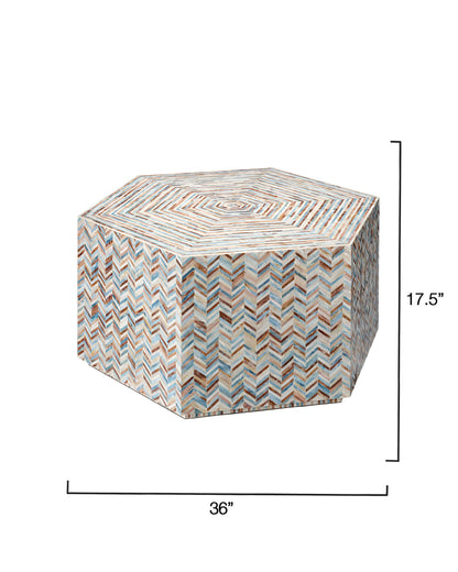 Hepburn Mother Of Pearl Hexagon Coffee Table