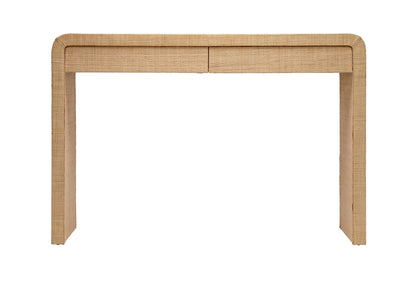 Montecito 2-Drawer Raffia Console Table Storage