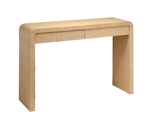Jamie Young Montecito 2-Drawer Raffia Console Table Storage
