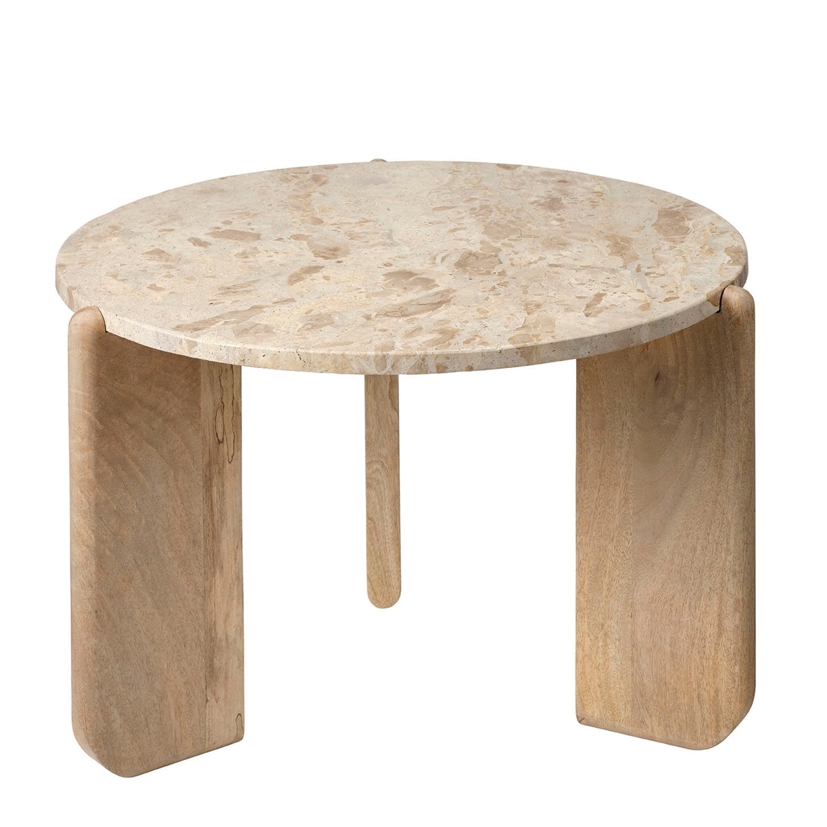 Jamie Young Quarry Wood & Tendua Stone Coffee Table 60"
