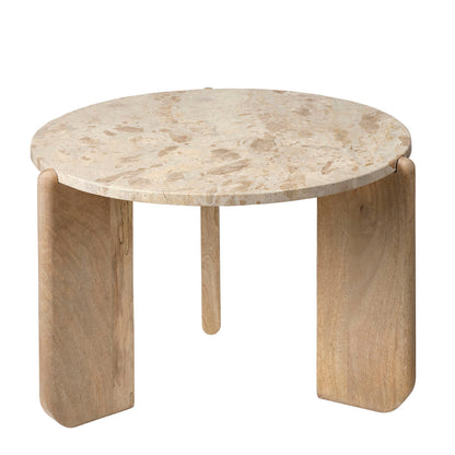 Jamie Young Quarry Wood & Tendua Stone Coffee Table 60"