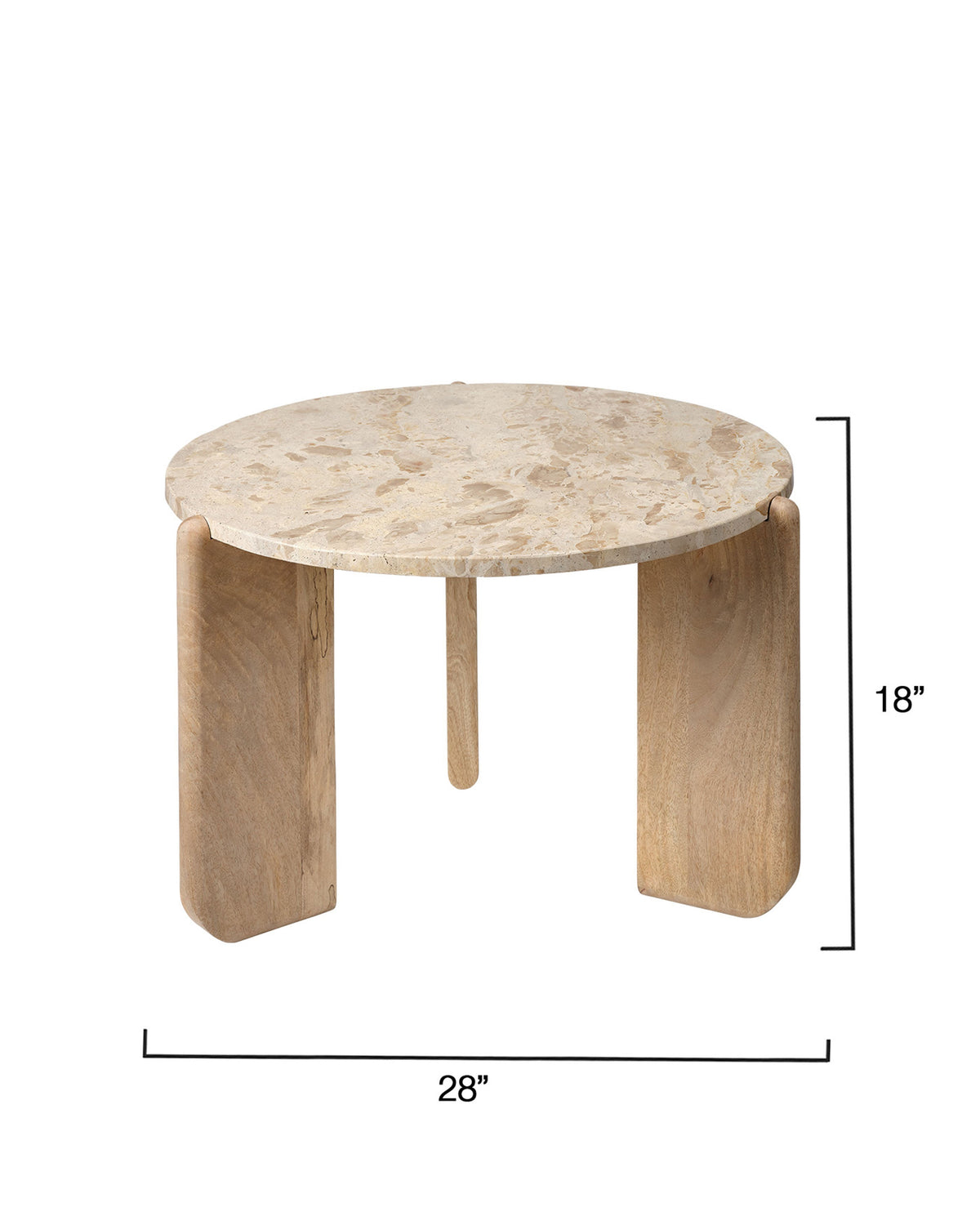 Jamie Young Quarry Wood & Tendua Stone Coffee Table 60"