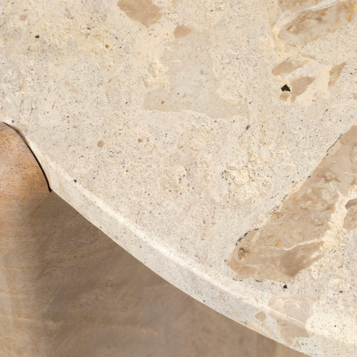 Jamie Young Quarry Wood & Tendua Stone Coffee Table 60"