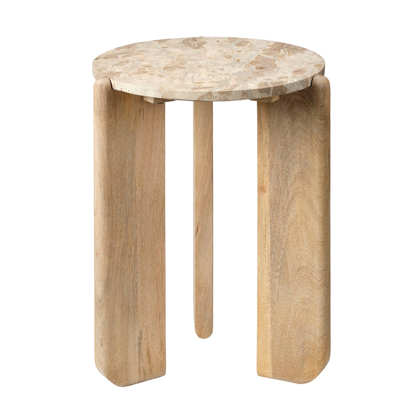 Quarry Wood And Tendua Stone Side Table By Jamie Young