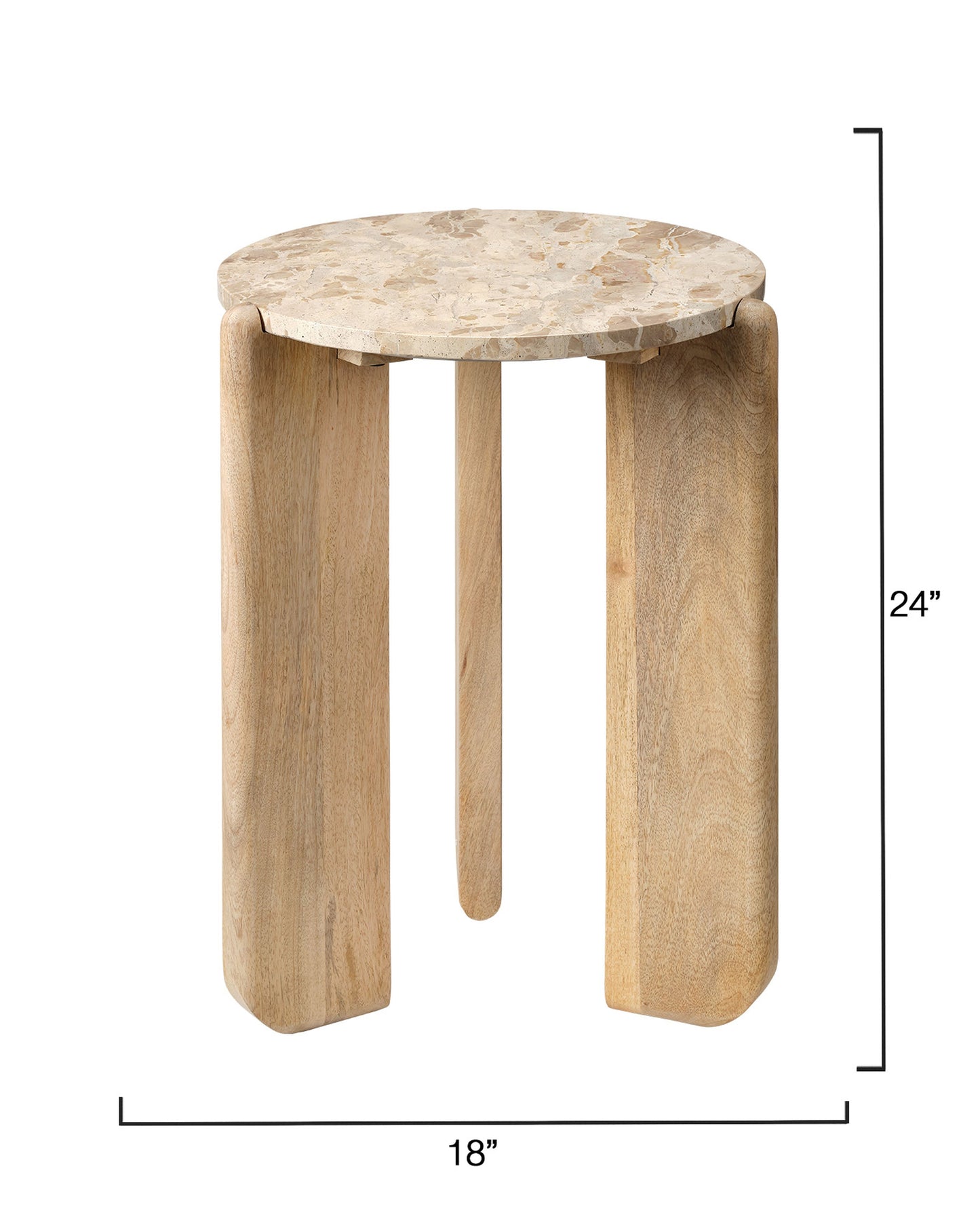 Quarry Wood And Tendua Stone Side Table By Jamie Young