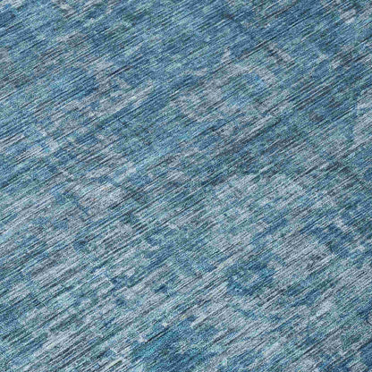 Iriira Blue Washable Indoor-Outdoor Rug