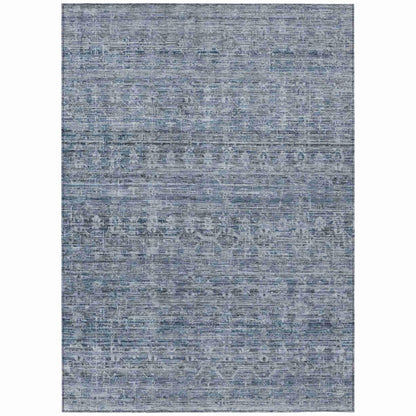 Irion Blue Washable Indoor-Outdoor Rug