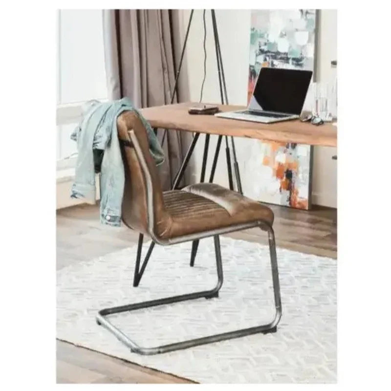 21 in Dining Chair Leather Set Of 2 - LOOMLAN - Moe's Home - Dining Chairs