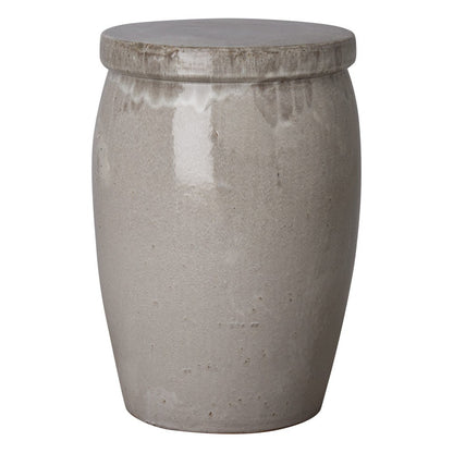 21 in. Drum Too Ceramic Outdoor Garden Stool-Outdoor Stools-Emissary-Gray-Sideboards and Things