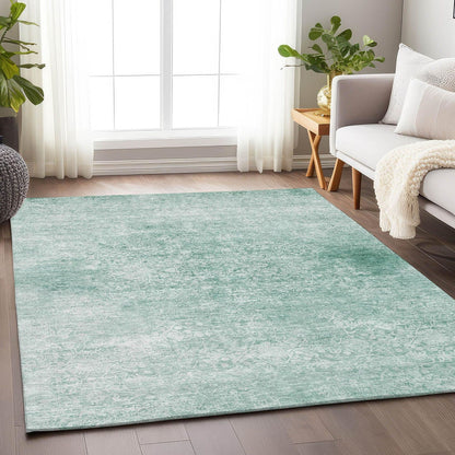 Kaelas Teal Washable Indoor-Outdoor Rug -- teal