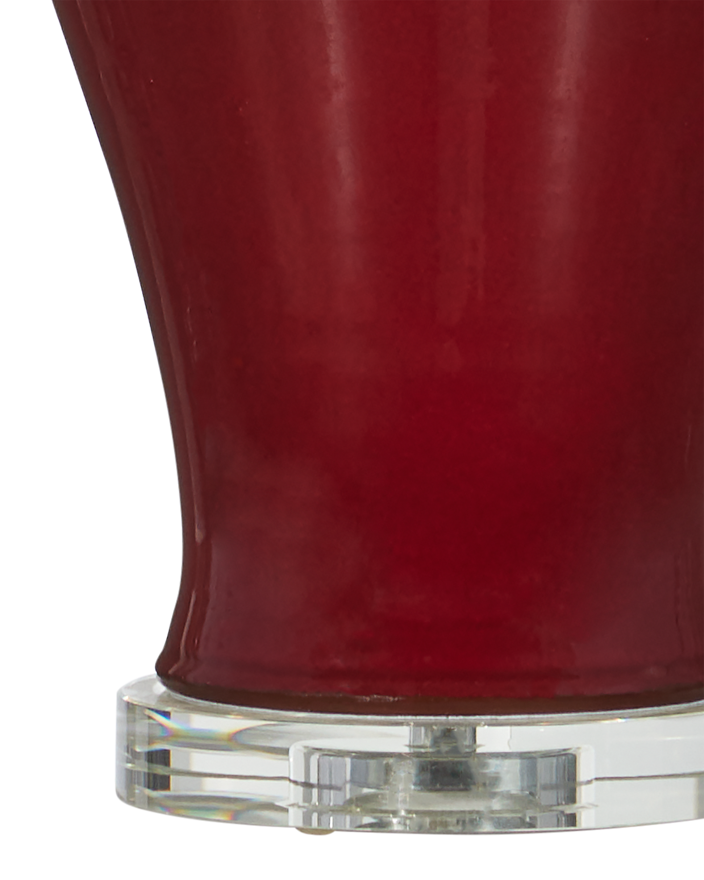 Imperial Porcelain and Metal Red Table Lamp